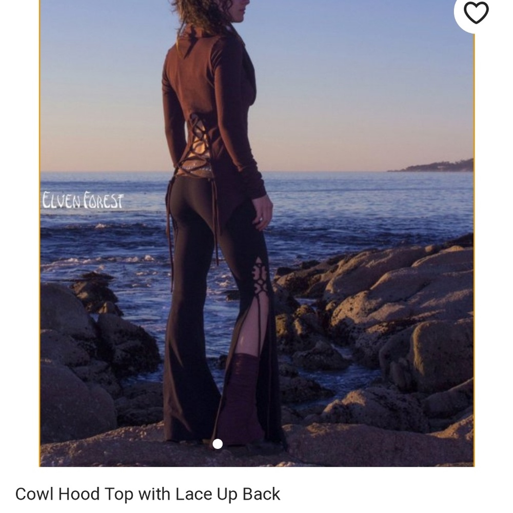 Cowl hood top with lace up back